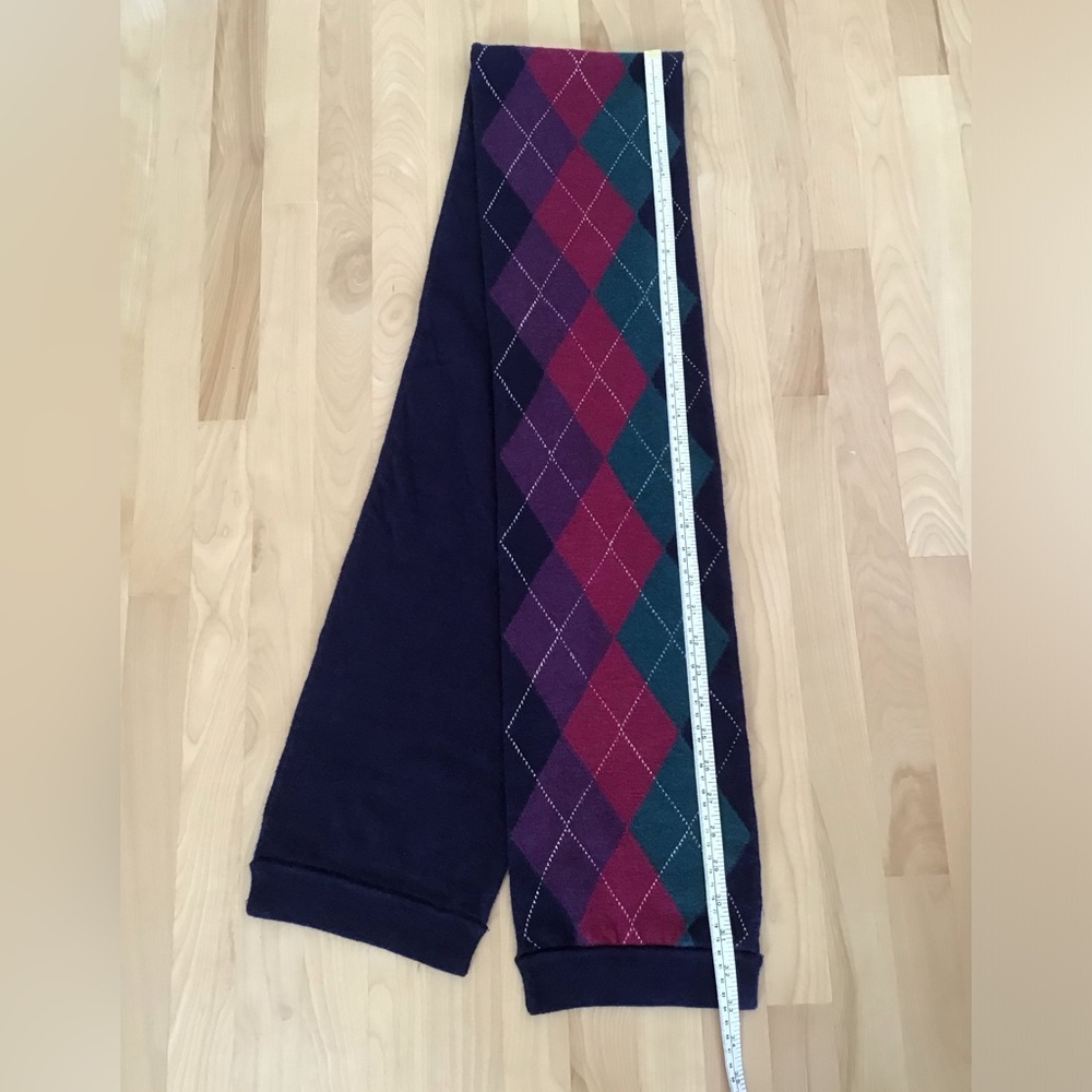 Navy Wool Scarf - Picture 2 of 3